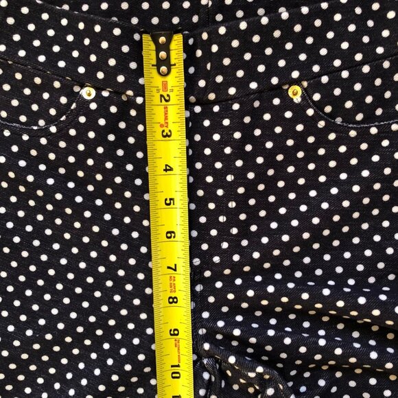 Michael, Michael Kors, Navy Blue w/White Polka Dot, Stretch Ponte Pants, Sz: Med - Picture 10 of 11